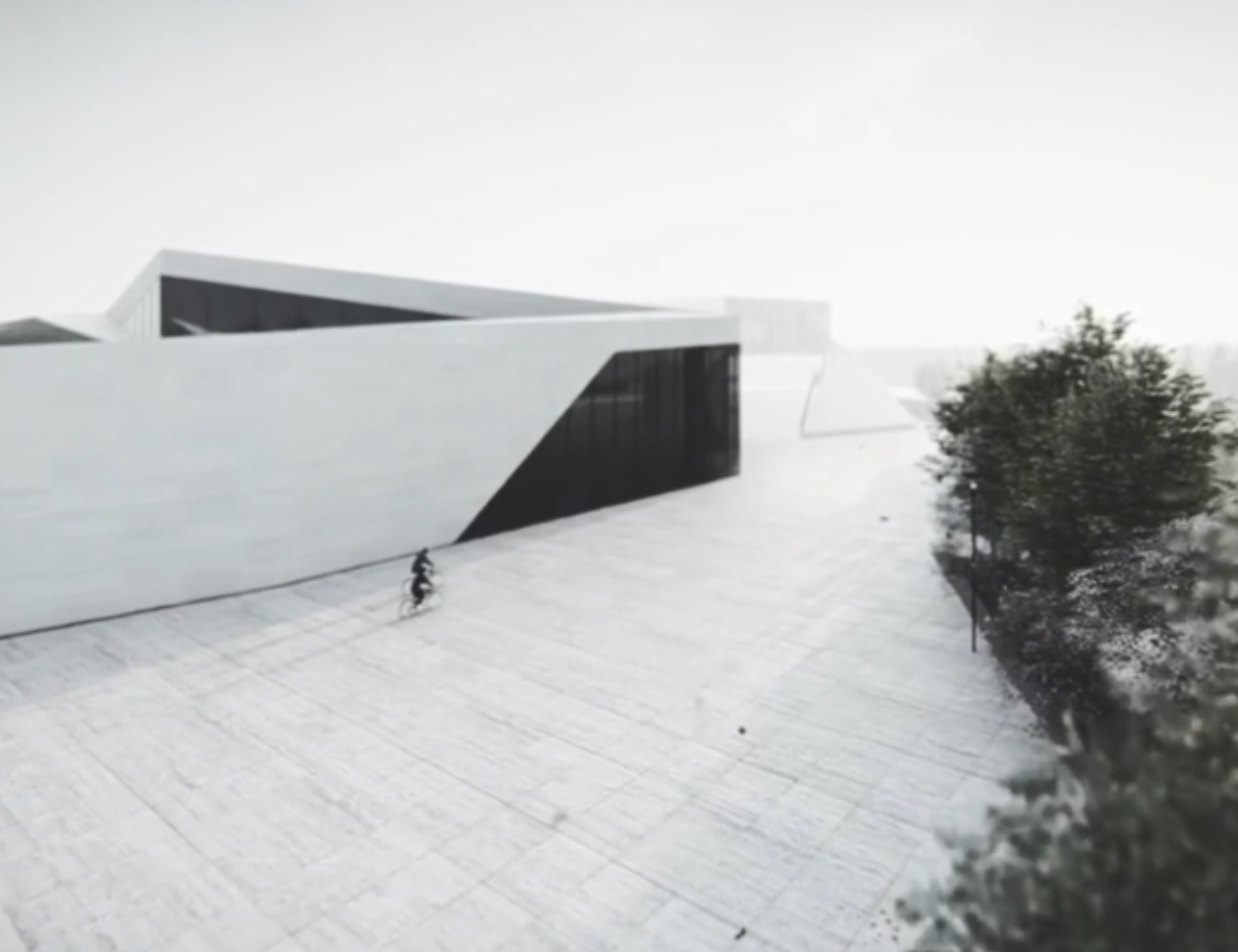 Modern minimalist architectural exterior with geometric design, created by D’lek Architects.