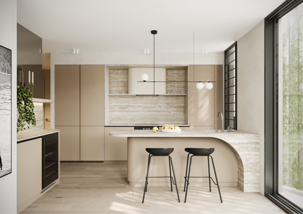 Modern kitchen design in Poets Lane, featuring sleek finishes, high-end appliances, and an open-plan layout.